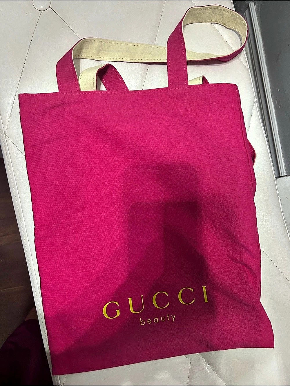 Gucci Beauty Pink Canvas Tote Bag